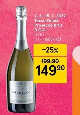 Prosecco brut DOC Tesco finest