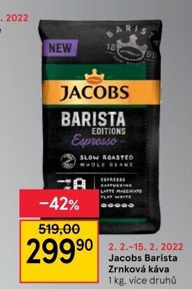 Zrnková káva Barista Jacobs