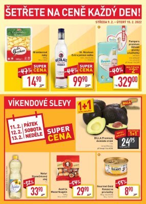 akční leták BILLA 9.2.2022-15.2.2022