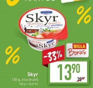 Dezert zakysaný ochucený Skyr Bohušovická mlékárna