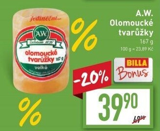 Sýr tvarůžky olomoucké A.W.