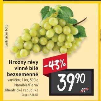 Hrozny bílé bezsemenné