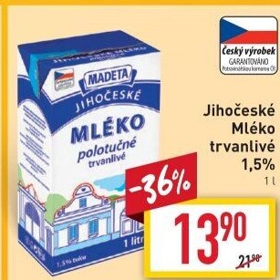 Mléko trvanlivé Jihočeské Madeta - 1,5% polotučné