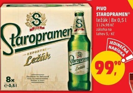 Pivo ležák Staropramen