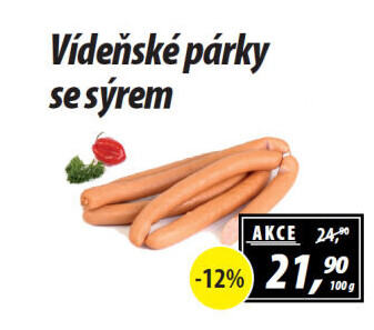 Párky vídeňské se sýrem