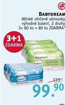Vlhčené ubrousky dětské Babydream
