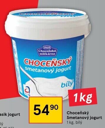 Bílý jogurt smetanový Choceňský