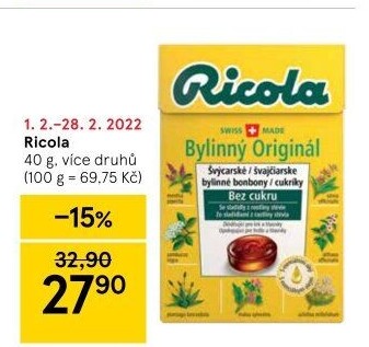 Bylinné bonbony Ricola