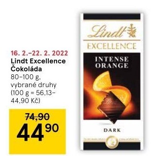 Čokoláda Excellence Lindt