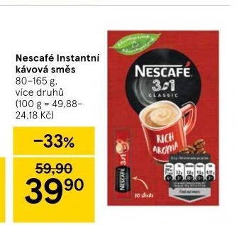 Instantní kávy porcované Nescafé