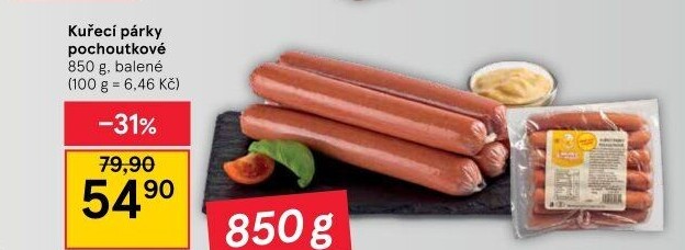 Párky kuřecí pochoutkové DZ Klatovy