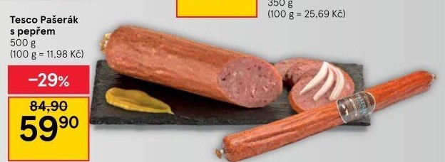 Salám Pašerák s pepřem Tesco