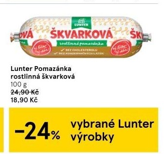 Škvarková rostlinná pomazánka Lunter