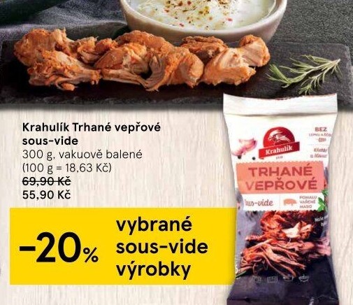 Vepřové trhané maso sous vide Krahulík