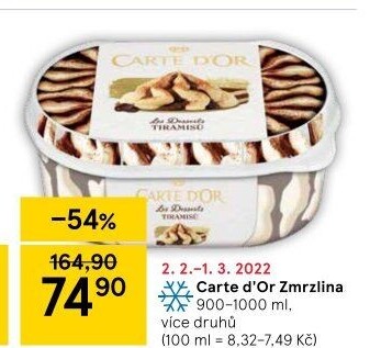 Zmrzlina ve vaničce Carte D'