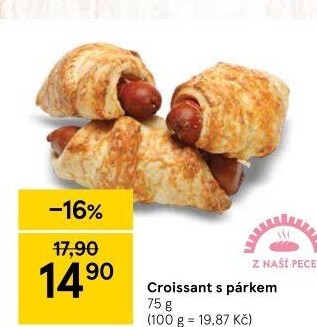 Croissant s párkem