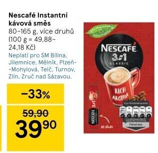 Instantní kávy porcované Nescafé