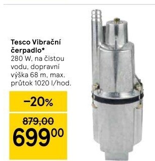 Ponorné čerpadlo vibrační Tesco