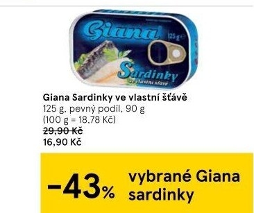 Sardinky ve vlastní šťávě Giana