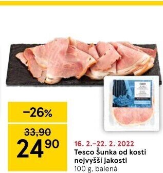 Šunka od kosti nejvyšší jakosti Tesco