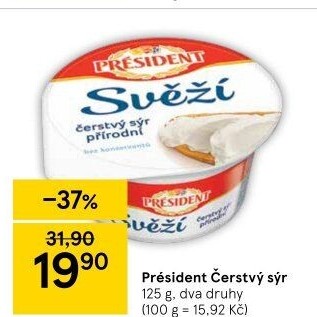 Svěží čerstvý sýr Président