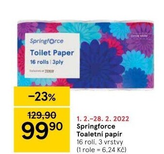 Toaletní papír 3vrstvý Springforce