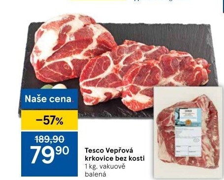 Vepřová krkovice bez kosti Tesco
