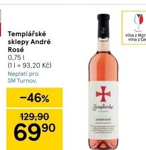 Víno André Rosé Templářské sklepy Čejkovice