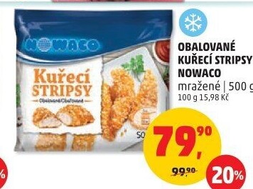 Kuřecí stripsy mražené Nowaco