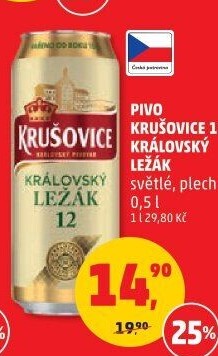 Pivo světlý ležák Královská 12° Krušovice