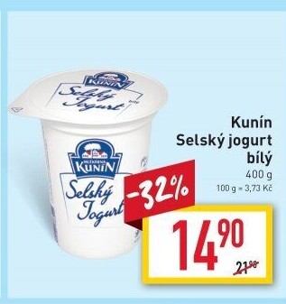 Bílý jogurt selský Kunín