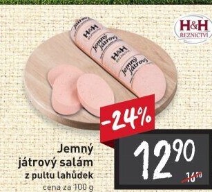 Jemný játrový salám H+H Řeznictví