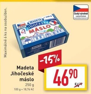 Máslo Jihočeské Madeta