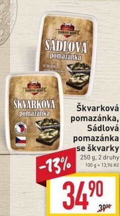 Škvarková pomazánka Vepřové hody Zeman - maso uzeniny