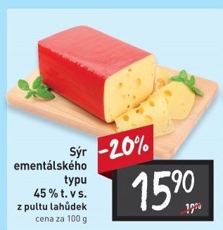 Sýr ementálského typu 45%