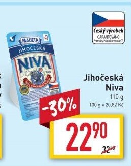 Sýr Niva Jihočeská 50% Madeta