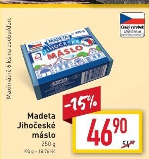 Máslo Jihočeské Madeta