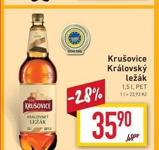 Pivo světlý ležák Královská 12° Krušovice