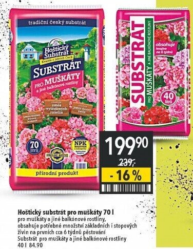 Substrát na muškáty Hoštický Substrát