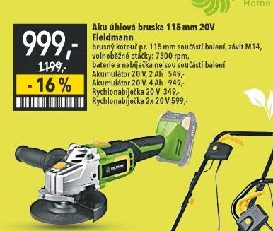 Aku úhlová bruska Fieldmann FDUB 706050