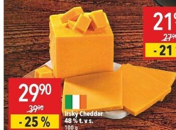 Sýr Cheddar irský 48%