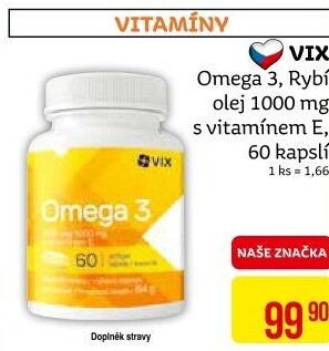 Doplněk stravy Omega 3 + E VIX