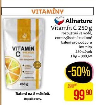 Doplněk stravy Vitamín C Allnature