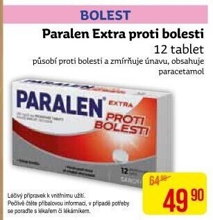 Tablety proti bolesti Extra Paralen