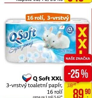 Toaletní papír 3vrstvý Q Soft