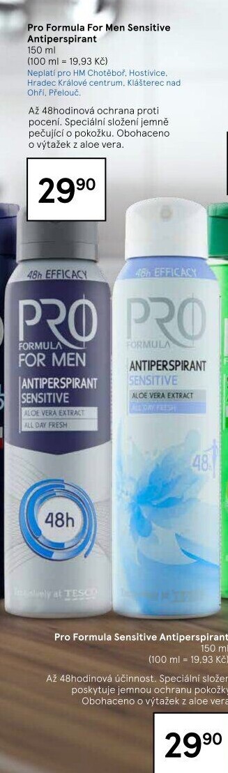 Deodorant sprej Pro Formula Tesco