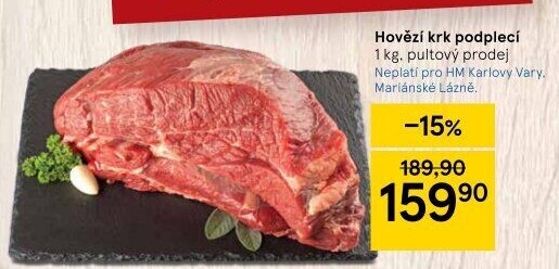 Hovězí přední bez kosti - krk podplečí