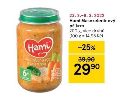 Příkrm masozeleninový Hami