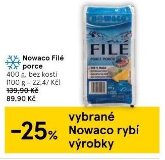 Rybí filé mražené Nowaco