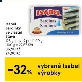 Sardinky ve vlastní šťávě Isabel